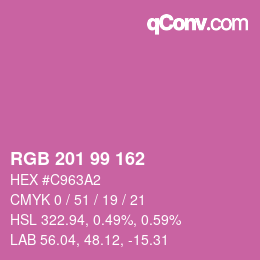 Color code: RGB 201 99 162 | qconv.com
