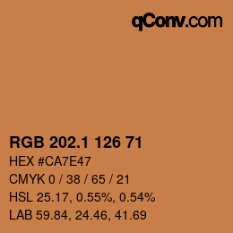 カラーコード: RGB 202.1 126 71 | qconv.com