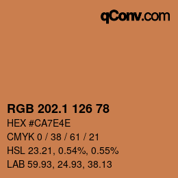 カラーコード: RGB 202.1 126 78 | qconv.com