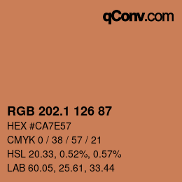 カラーコード: RGB 202.1 126 87 | qconv.com