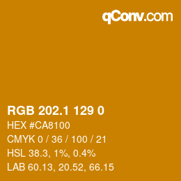カラーコード: RGB 202.1 129 0 | qconv.com