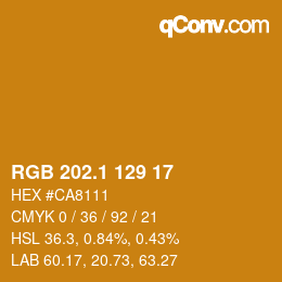 カラーコード: RGB 202.1 129 17 | qconv.com