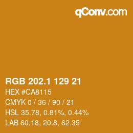 カラーコード: RGB 202.1 129 21 | qconv.com