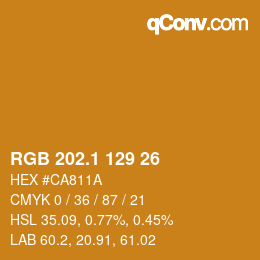 カラーコード: RGB 202.1 129 26 | qconv.com