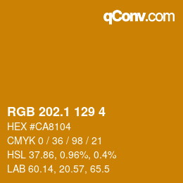 カラーコード: RGB 202.1 129 4 | qconv.com