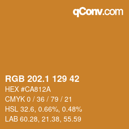 カラーコード: RGB 202.1 129 42 | qconv.com
