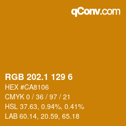 カラーコード: RGB 202.1 129 6 | qconv.com
