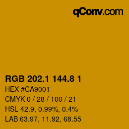 カラーコード: RGB 202.1 144.8 1 | qconv.com
