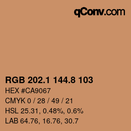 Color code: RGB 202.1 144.8 103 | qconv.com