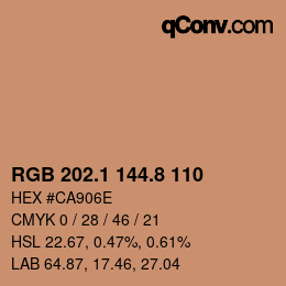 Color code: RGB 202.1 144.8 110 | qconv.com