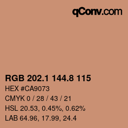 Color code: RGB 202.1 144.8 115 | qconv.com