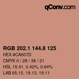 Color code: RGB 202.1 144.8 125 | qconv.com