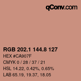 Color code: RGB 202.1 144.8 127 | qconv.com
