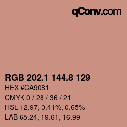 Color code: RGB 202.1 144.8 129 | qconv.com