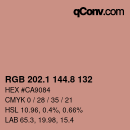 Color code: RGB 202.1 144.8 132 | qconv.com