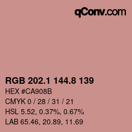 Color code: RGB 202.1 144.8 139 | qconv.com