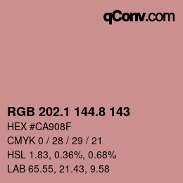 Color code: RGB 202.1 144.8 143 | qconv.com