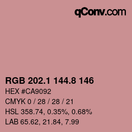 Color code: RGB 202.1 144.8 146 | qconv.com