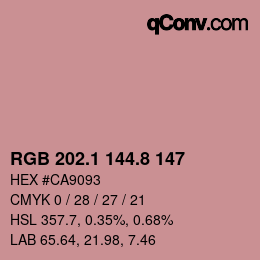 Color code: RGB 202.1 144.8 147 | qconv.com