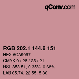 Color code: RGB 202.1 144.8 151 | qconv.com