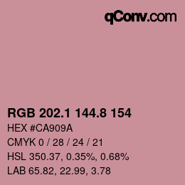 カラーコード: RGB 202.1 144.8 154 | qconv.com