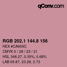 カラーコード: RGB 202.1 144.8 156 | qconv.com