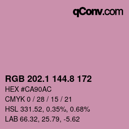 Color code: RGB 202.1 144.8 172 | qconv.com