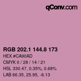 Color code: RGB 202.1 144.8 173 | qconv.com
