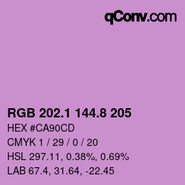 カラーコード: RGB 202.1 144.8 205 | qconv.com