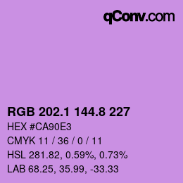 カラーコード: RGB 202.1 144.8 227 | qconv.com