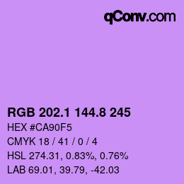 カラーコード: RGB 202.1 144.8 245 | qconv.com