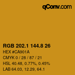 カラーコード: RGB 202.1 144.8 26 | qconv.com