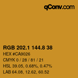 Color code: RGB 202.1 144.8 38 | qconv.com