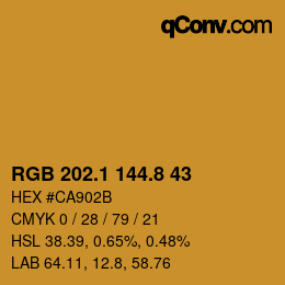 Color code: RGB 202.1 144.8 43 | qconv.com