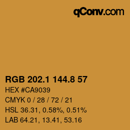 Color code: RGB 202.1 144.8 57 | qconv.com