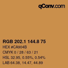カラーコード: RGB 202.1 144.8 75 | qconv.com