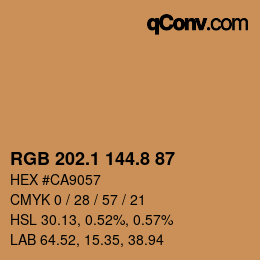 Color code: RGB 202.1 144.8 87 | qconv.com