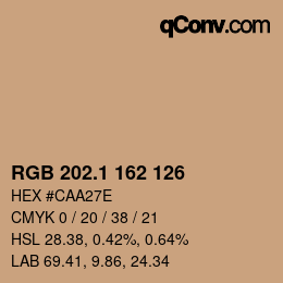 Color code: RGB 202.1 162 126 | qconv.com