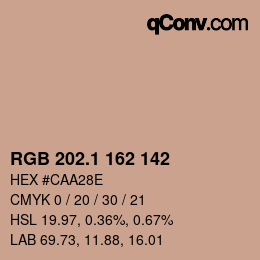 Color code: RGB 202.1 162 142 | qconv.com