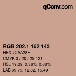 Color code: RGB 202.1 162 143 | qconv.com