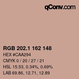 Color code: RGB 202.1 162 148 | qconv.com