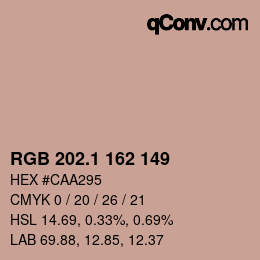 Color code: RGB 202.1 162 149 | qconv.com