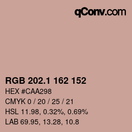 カラーコード: RGB 202.1 162 152 | qconv.com
