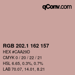 カラーコード: RGB 202.1 162 157 | qconv.com