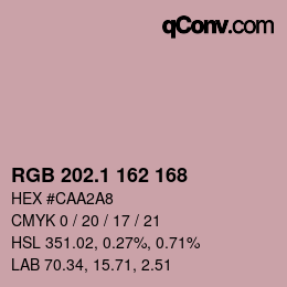 カラーコード: RGB 202.1 162 168 | qconv.com