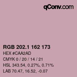 カラーコード: RGB 202.1 162 173 | qconv.com