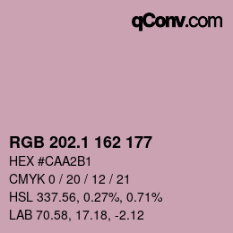 カラーコード: RGB 202.1 162 177 | qconv.com