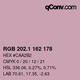 カラーコード: RGB 202.1 162 178 | qconv.com