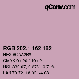 カラーコード: RGB 202.1 162 182 | qconv.com