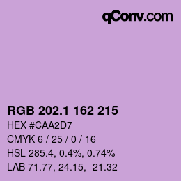 カラーコード: RGB 202.1 162 215 | qconv.com